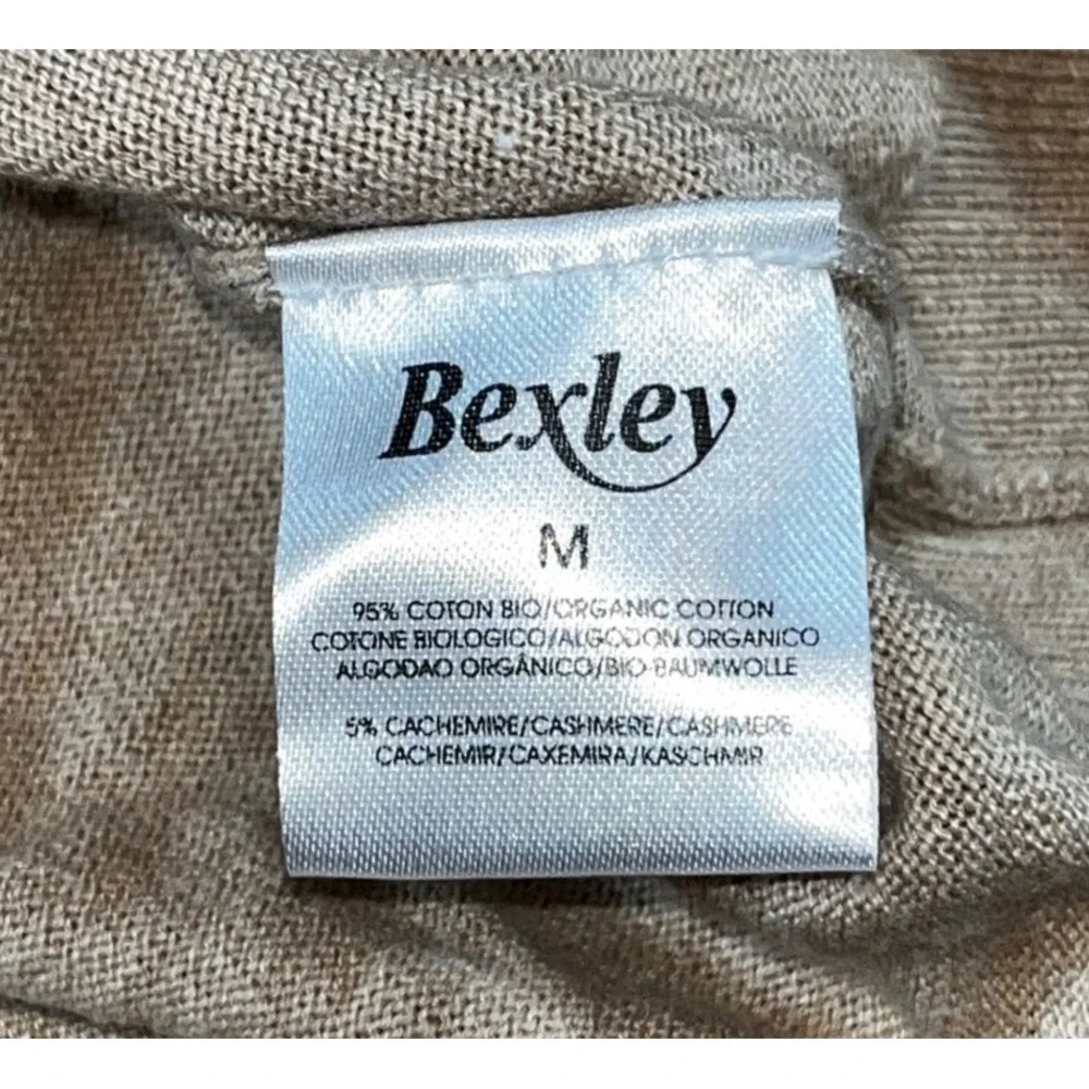 Bexley Mens Quarter Zip Sweater Size‎ Medium Beige Cotton Cashmere Double Fill